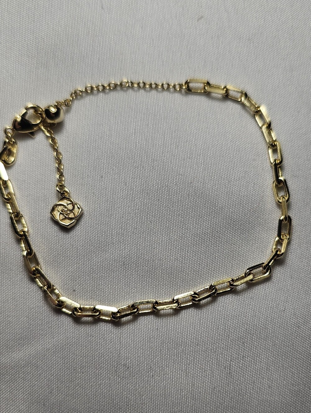 Kendra Scott Gold Adjustable Paperclip Link Bracelet - Picture 1 of 2